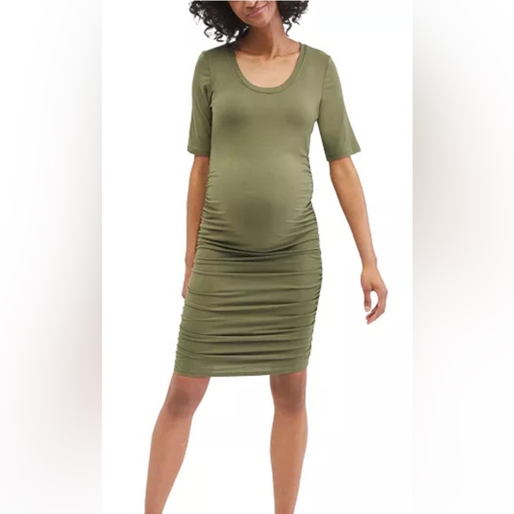 Motherhood Maternity Side-Ruched Maternity Dress NWT - Picture 1 of 4